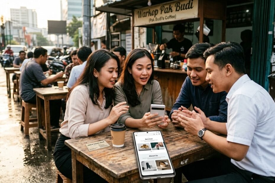 tampilan website bisnis